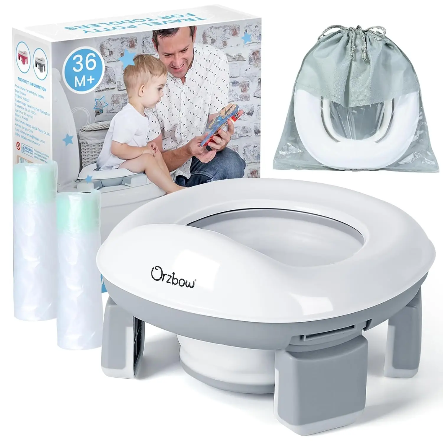 

Portable Potty Training Toilet, Travel Potty Seat for Toddler Boys Girls with Splash Guard, Potty