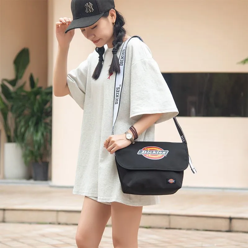 Dickies Fashion Classic Print Black White Messenger Bag, Crossbody Shoulder Bag for Men Women