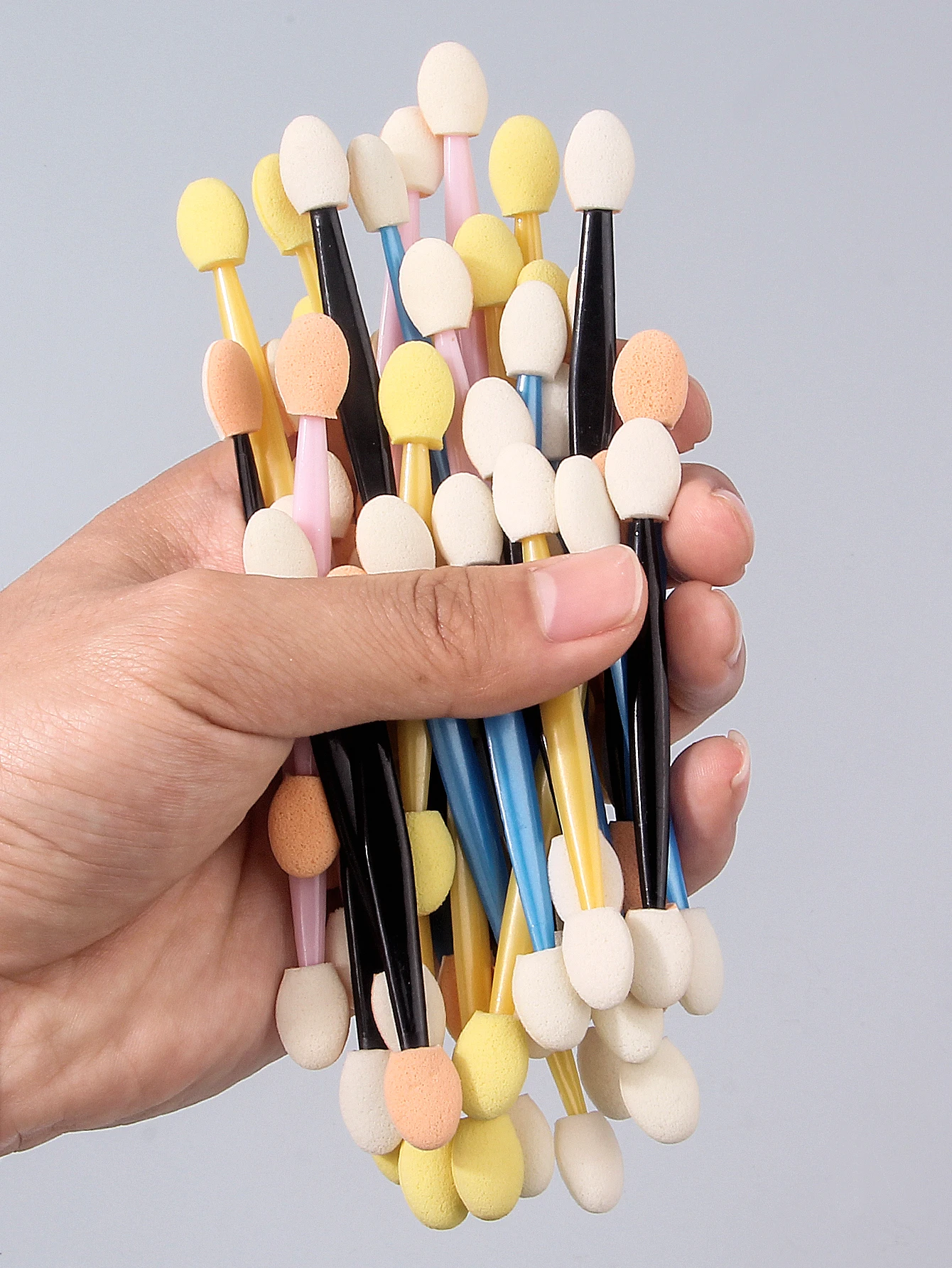 50PCS Dual-Ended ชุดแปรงอายแชโดว์,สี-TIP ฟองน้ํา Applicators สําหรับผสม/รายละเอียด, travel-Friendly เครื่องสําอางค์เครื่องมือสําหรับผู้หญิง