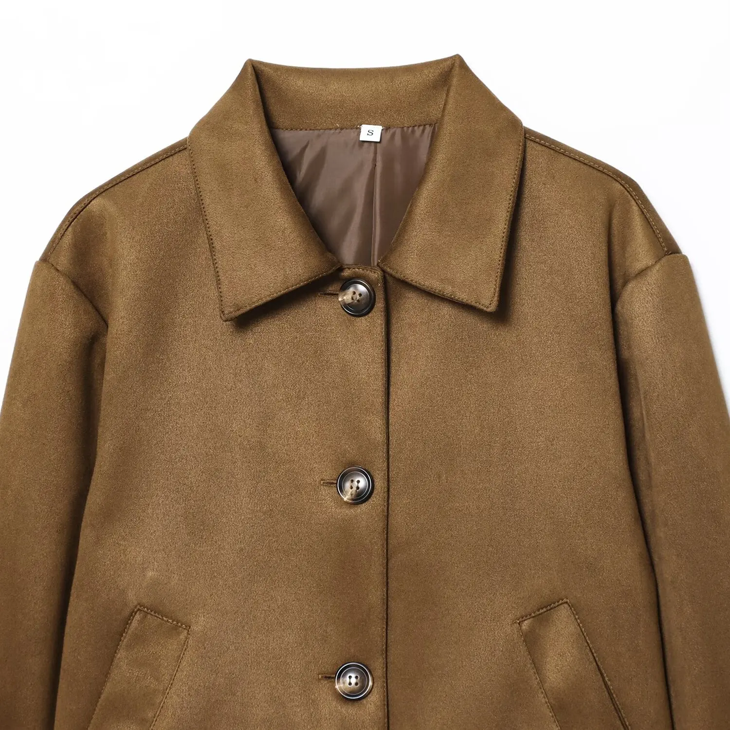 

JNLEAOG, осеннее новое женское пальто Faion ort Velour с эффектом текстуры, куртка-стойка, женская верхняя одежда на пуговицах из полиэстера