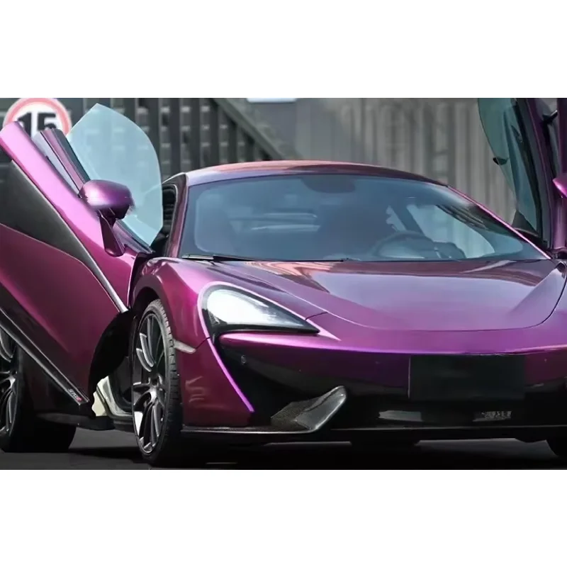 

Customized Car Vinyl Wrap Rolls Auto-Repair Anti-Aging Super Shiny Metallic Grape Purple Wrapping Vinyl Film 2024 Vehicle Wrap