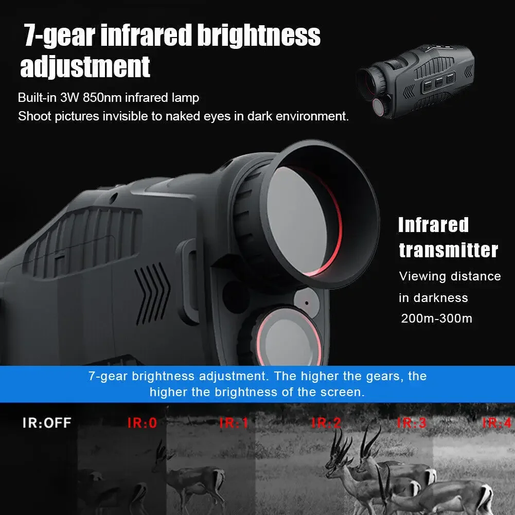 R11 1080P Monocular Infrared Night Vision Device Day Night Use Photo Video 5X Digital 300M Full Dark Viewing Distanc for Hunting