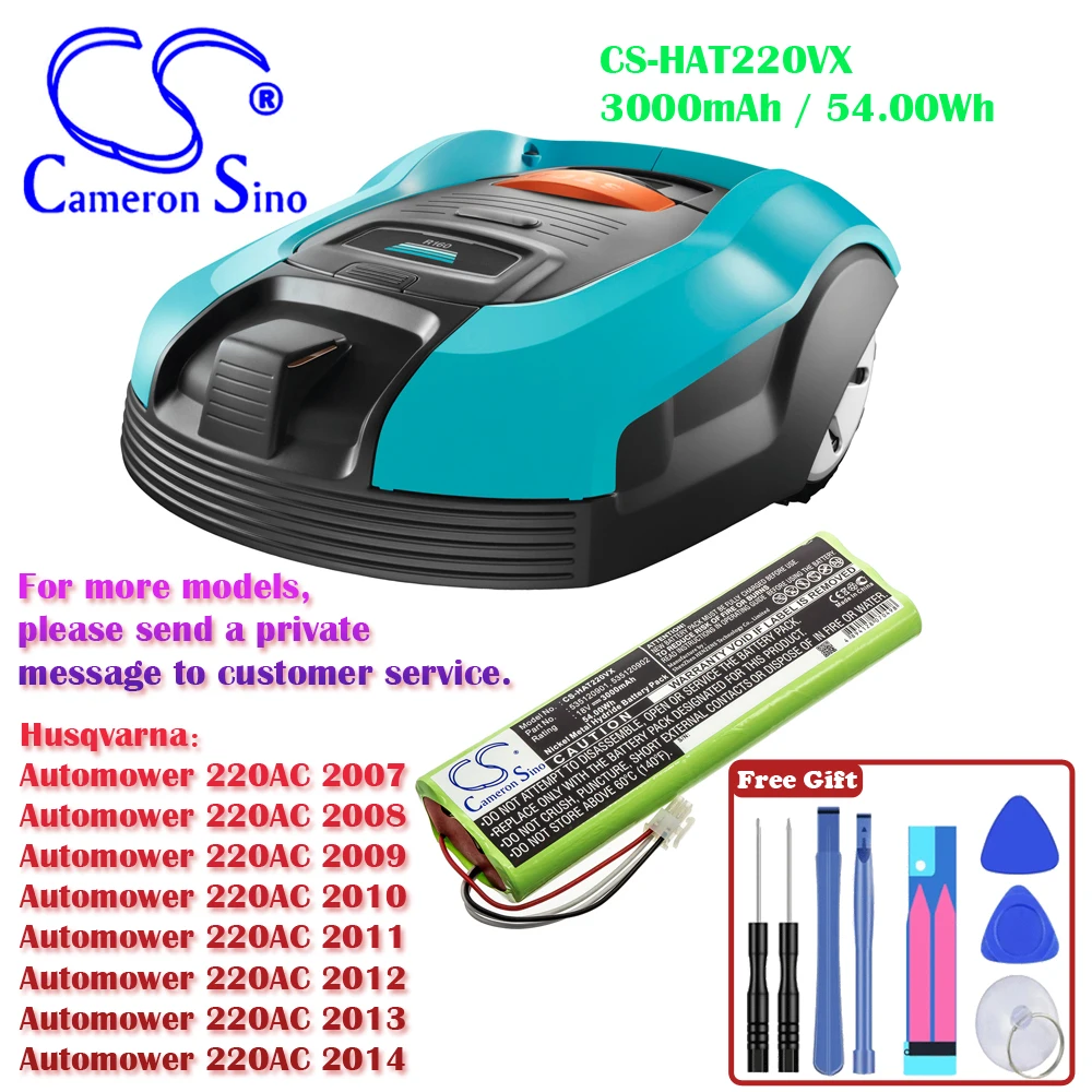 Lawn Mowers3000mAh/54.00WhBattery Gardena Robotic R160 2013  Robotic R160 2014  Robotic R160 2015 Husqvarna Automower 220AC 2007