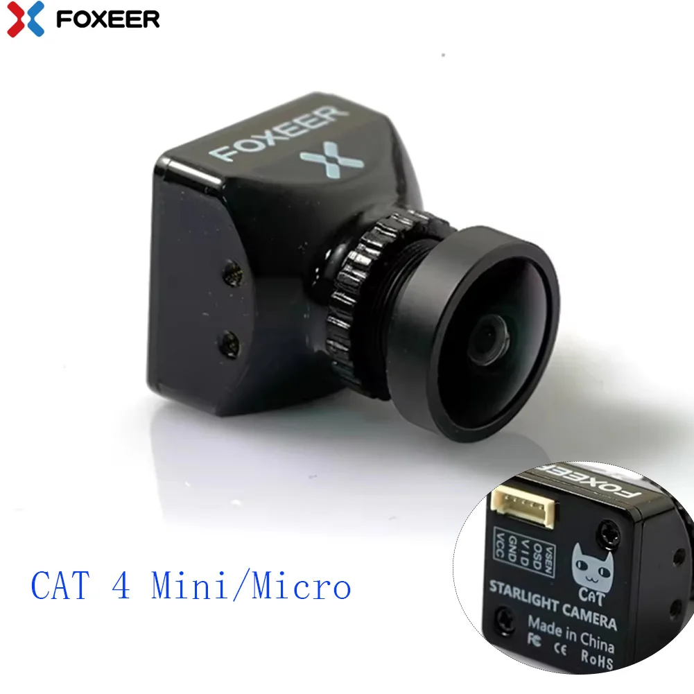 Foxeer CAT4 Mini Cat / Micro Cat 4 1200TVL Starlight 0.00001Lux FPV Camera Low Latency Low Noise for RC FPV Racing Drone