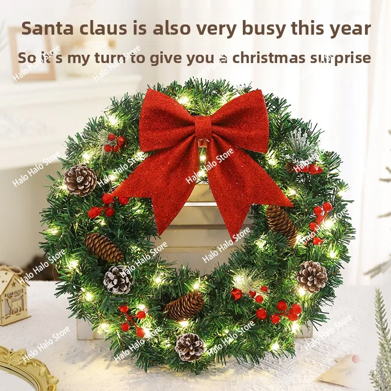 Christmas wreath rattan 40/50/60 cm Christmas decorative wreath door hanging scene ornament