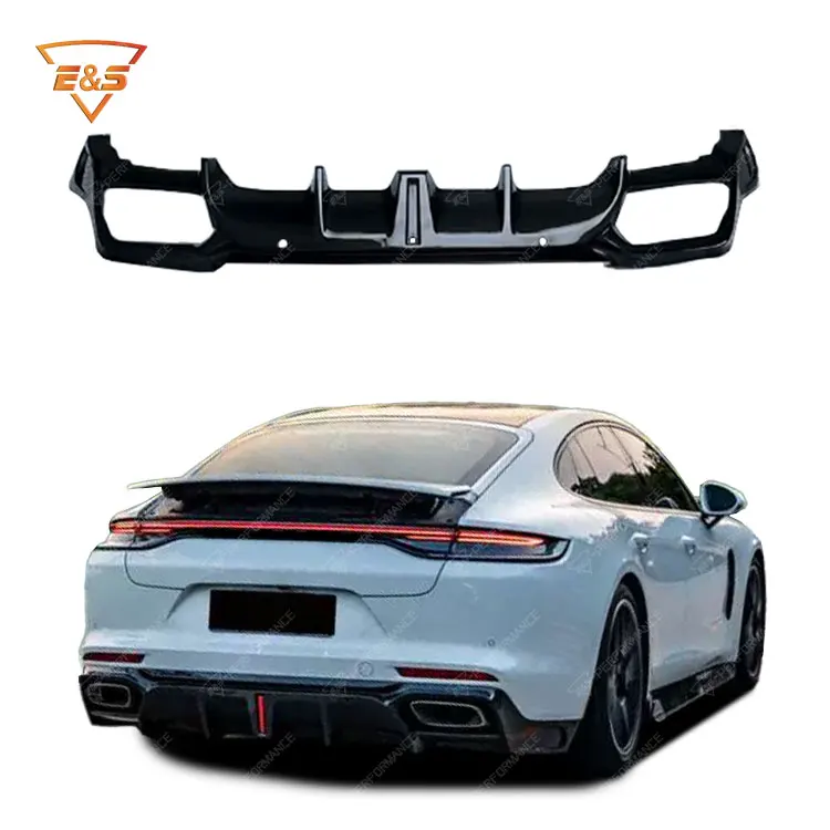 High Quality Rear Diffuser for Porsche Panamera 971.2 Upgrade to Carbon Fiber Style Rear Diffuser