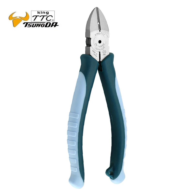 TSUNODA King TTC Diagonal Plier Wire Cutter for Copper and Iron Wires Etc Cutting Pliers with Stripping Hole CN-160HGS