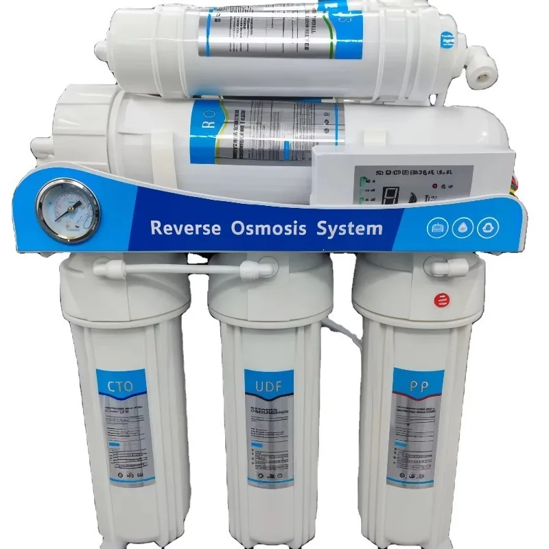 Compact 6-Stage Reverse Osmosis Water Purifier Electric Under-Counter Filtration Unit for Home & Hotel Use Plastic Material