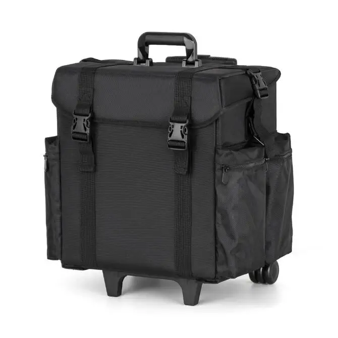 

Профессиональный косметический чемодан на колесах, дорожный органайзер для косметики с 2 колесами, кейс-тележка для макияжа, косметическая сумка на колесиках