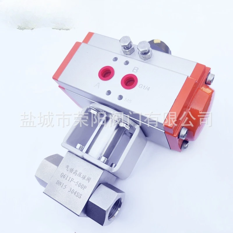 Q611F‑320P Pneumatic High‑Pressure Ball Valve Stainless Steel Threaded 4‑Min 1‑Inch for Natural Gas Filling Station