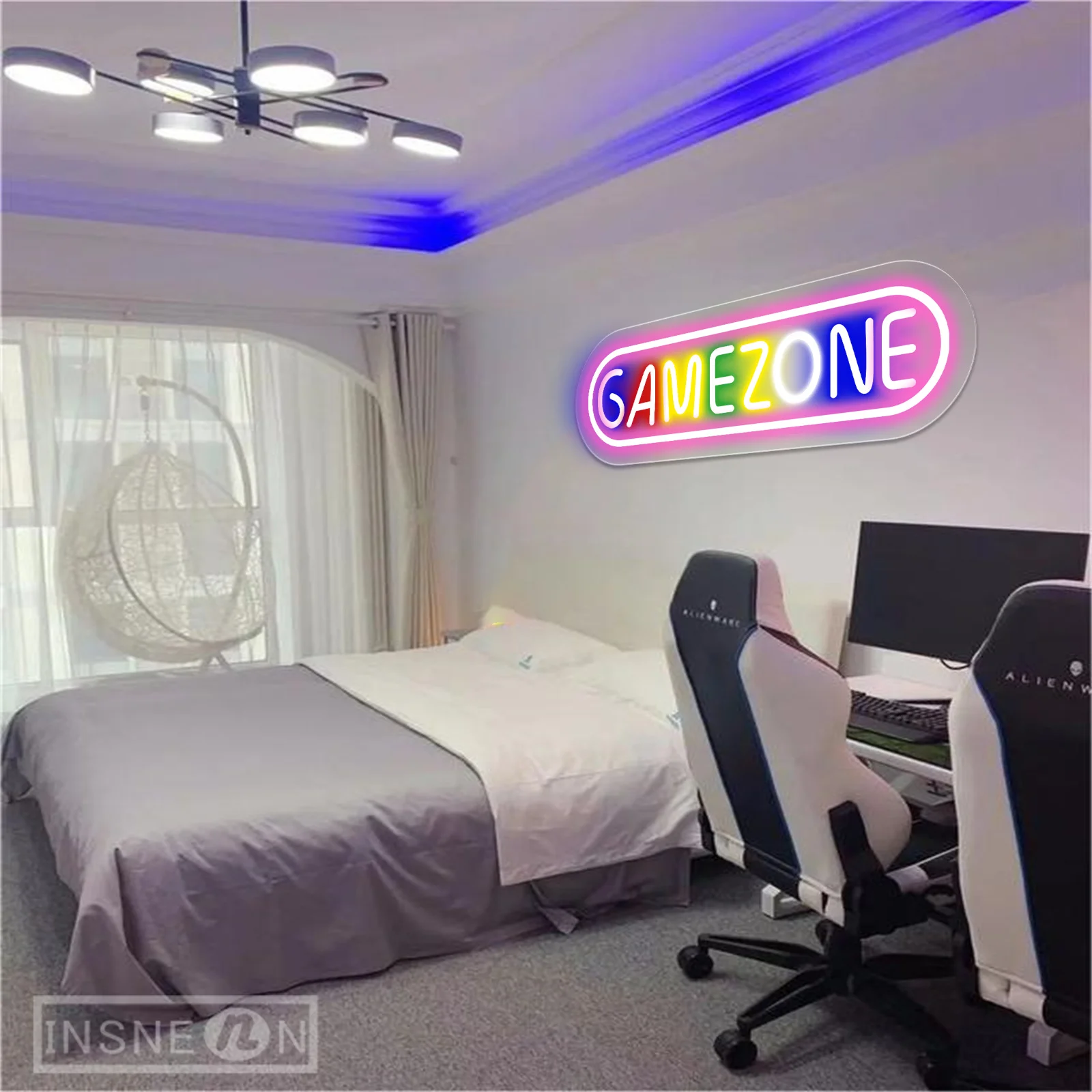 Game Zone Neon Sign LED Signboards for Game Room Playstation Club Gamer Bedroom Wall Art Decor Light Teenager Gifts Neon lights