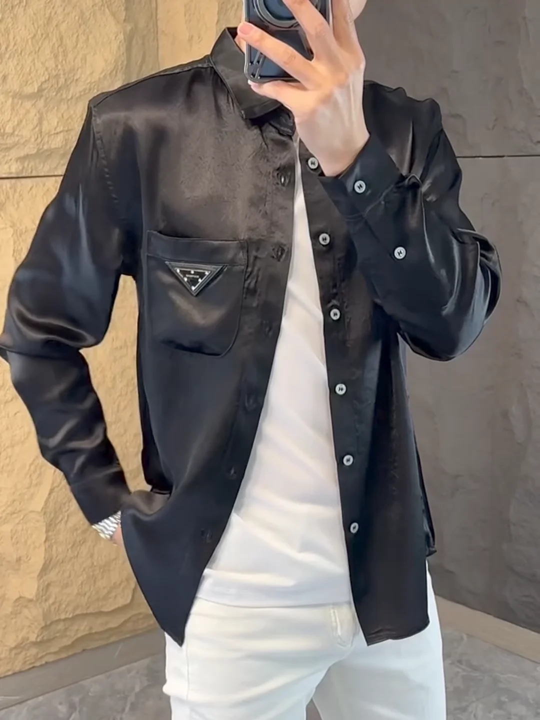 

Новая мужская рубашка премиум-класса: модная, стильная, элегантная, молодежная, летняя, с длинным рукавом, на пуговицах, от китайского бренда