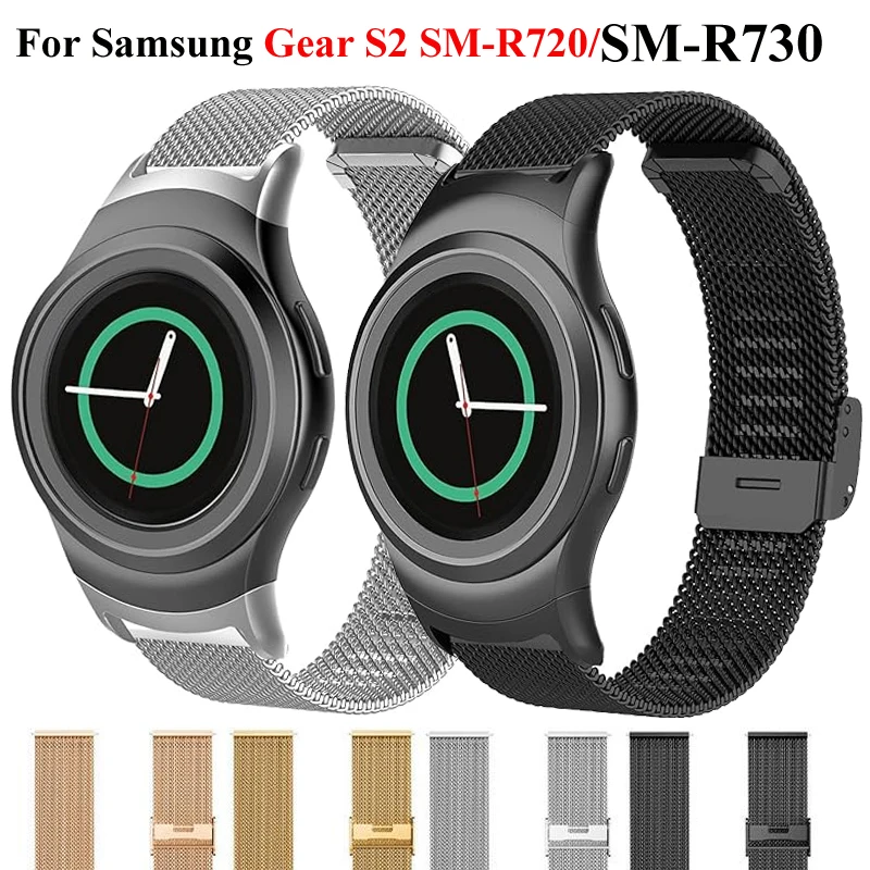 Pulseira de malha milanesa para samsung gear s2 SM-R720/SM-R730 smartwatch pulseira de substituição de metal para samsung gear s2 SM-R720