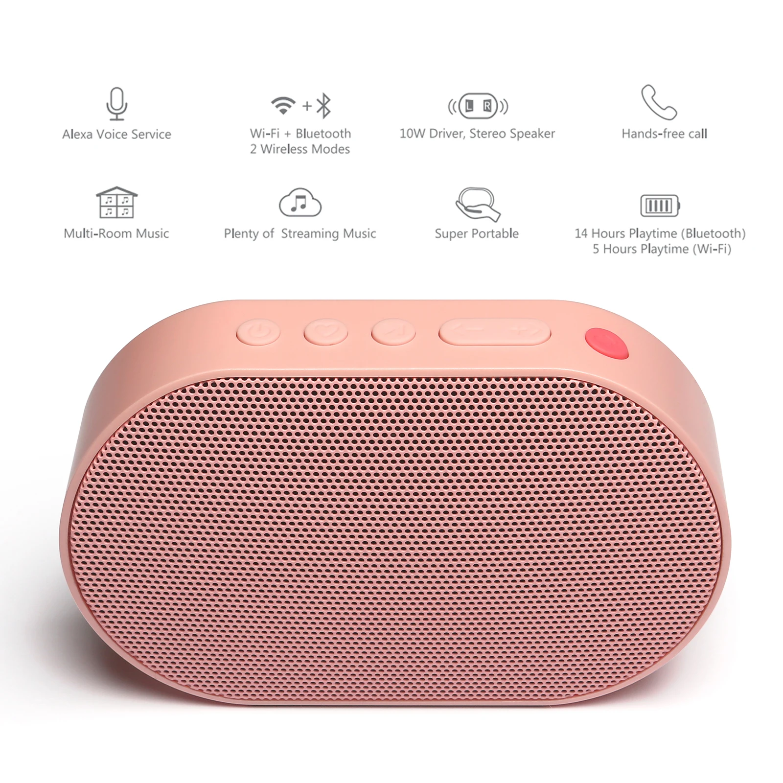 GGMM Portable Speaker Mini Bluetooth Wireless 10W HiFi DSP Column With Mic Pocket Size Support Voice Assistant 14H Music Playing