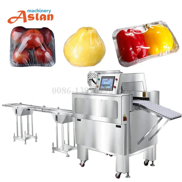 Pleurotus Ostreatus Wrapping Machine Fresh Mushroom Tray Cling Film Wrapping Machine Fresh Fruits Plastic Wrap Packing Machine