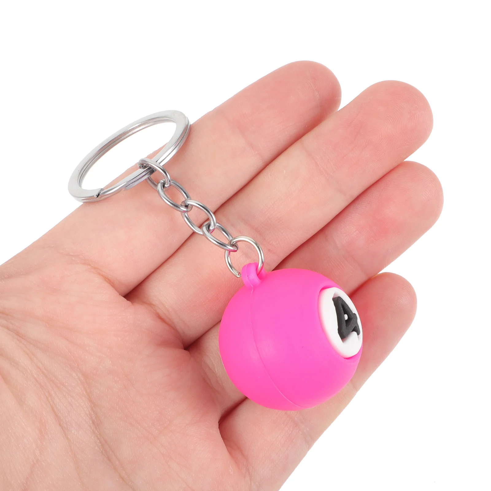 

8pcs Pool Ball Keychain Billiards Keychains Resin Lucky Ring Car Key Decoration Lightweight Sturdy Durable Smooth