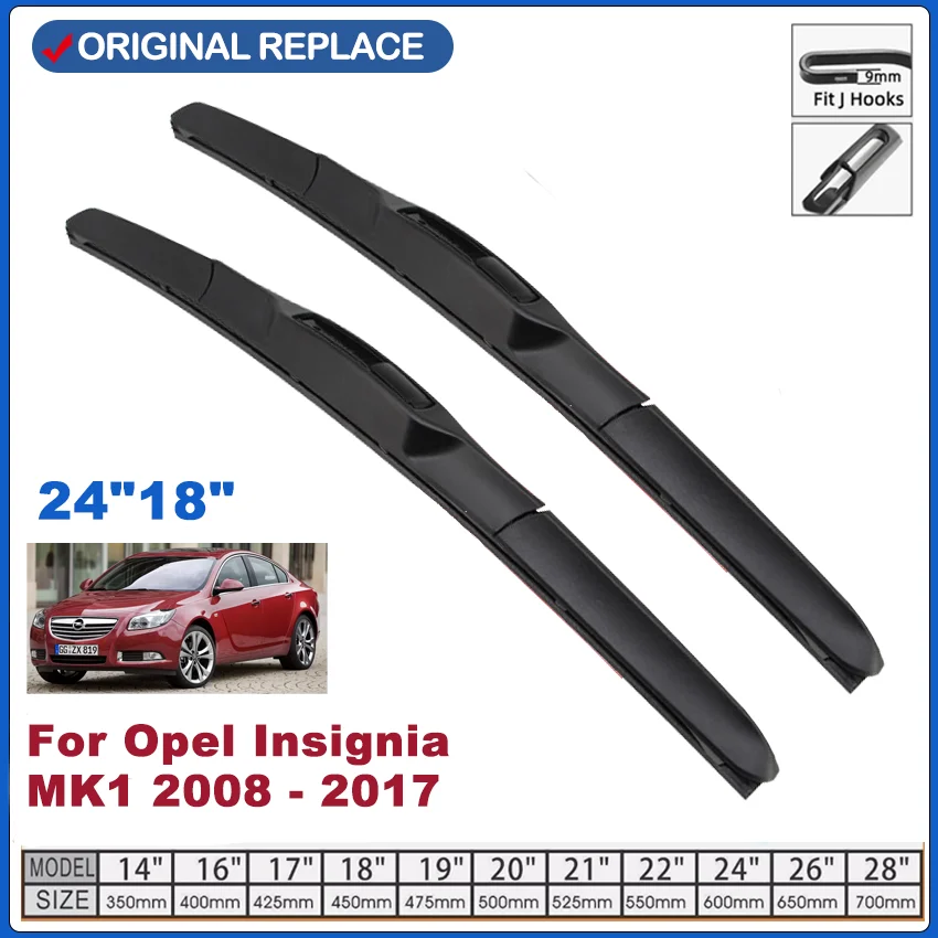 

Car Wiper Front Wiper Blades Set For Opel Insignia Hatchback MK1 2008 - 2017 Windshield Windscreen Wiper LHD RHD 24"18"