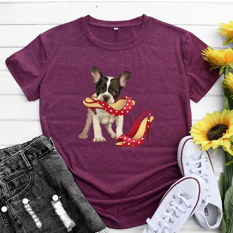 

Женская хлопковая футболка ort Sve round Ne с принтом собаки, облегающий летний топ Street Sle, креативный дизайн