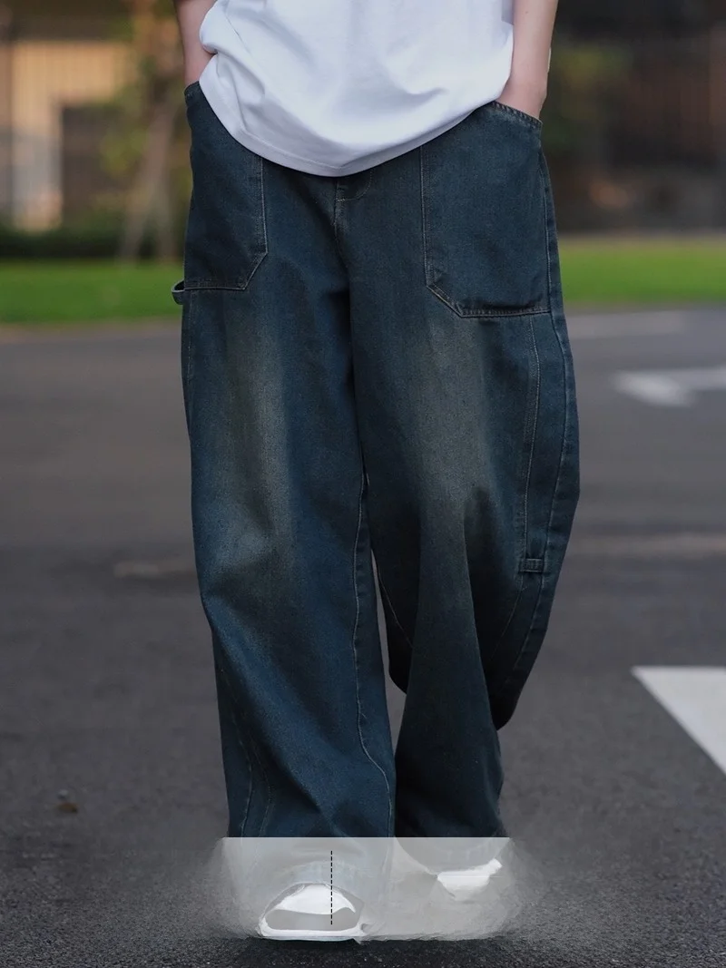 

Casual Straight Leg Jeans Women's Vintage Waed Denim adient Design Sensation Pants Loose Fit l Waist Zipper Closure