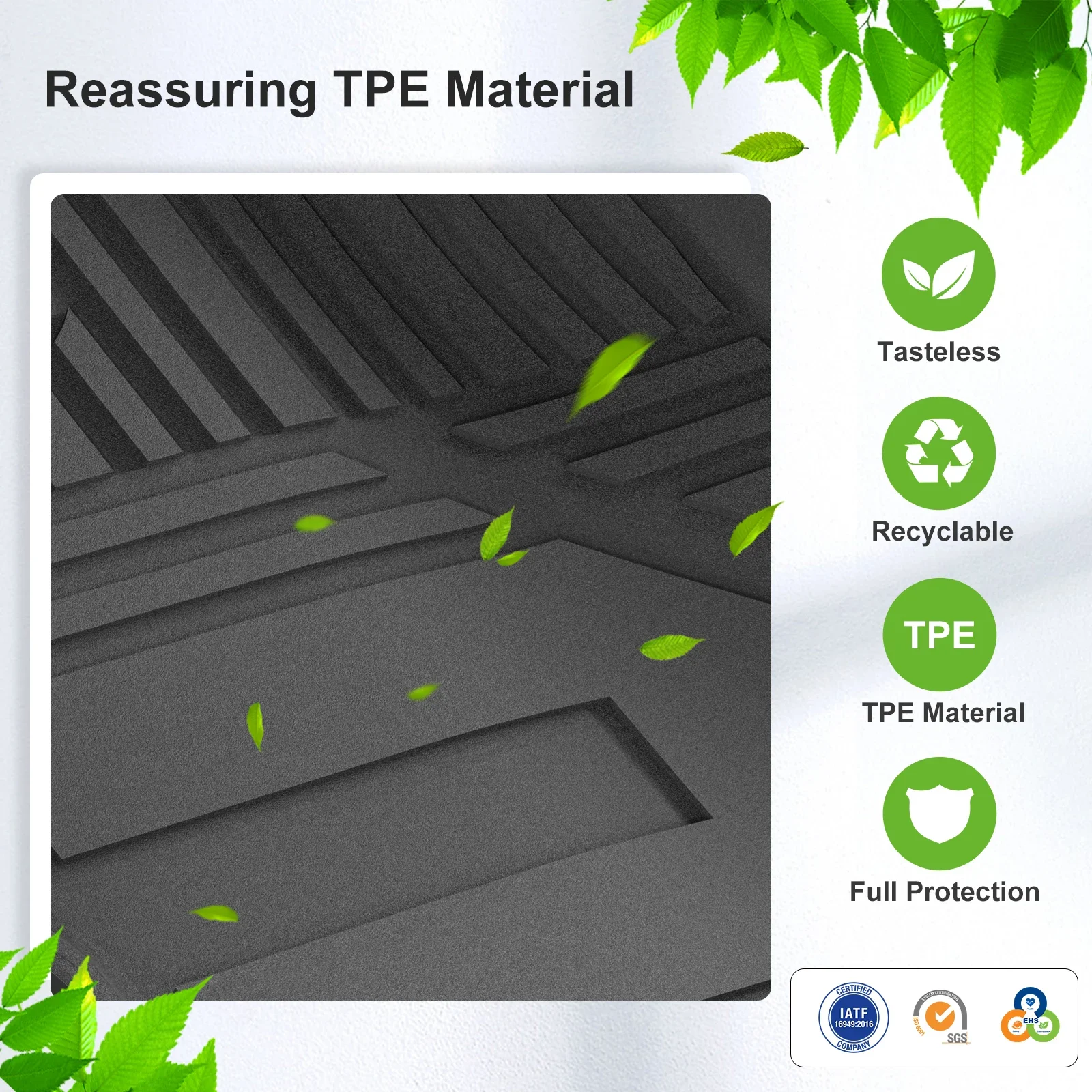 TPE 3D Waterproof Car Floor Mats Foot Pad Left Drive SUV Fitment 2016-2022