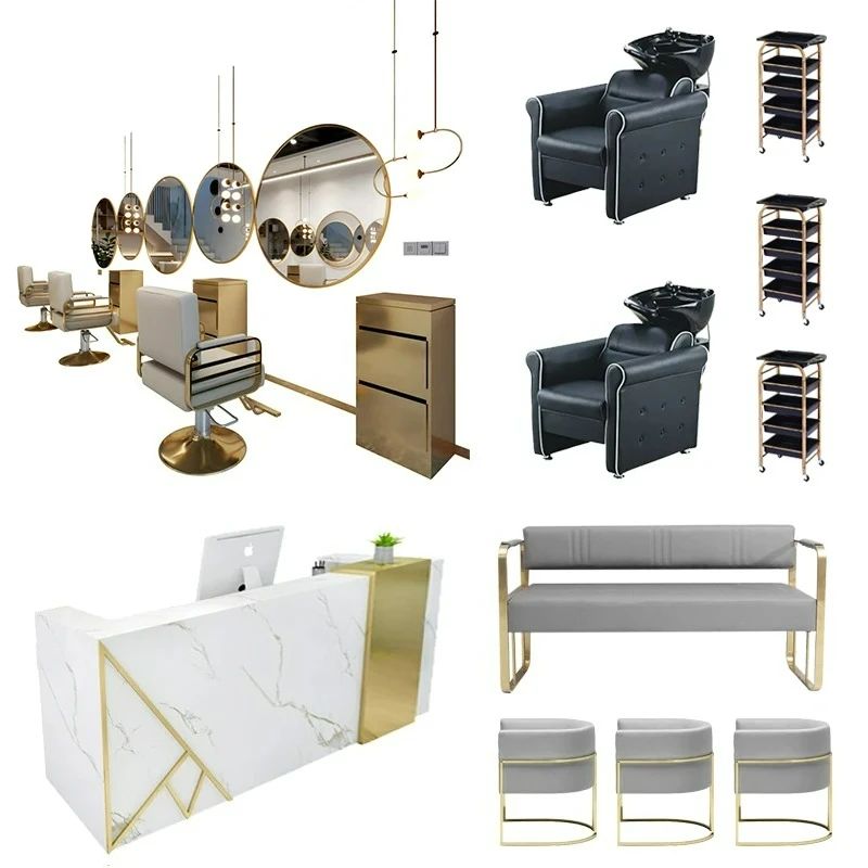 Customizable Factory Comfortable Attractive Hair Salon Furniture Set Metal Stainless Steel Barber Chair