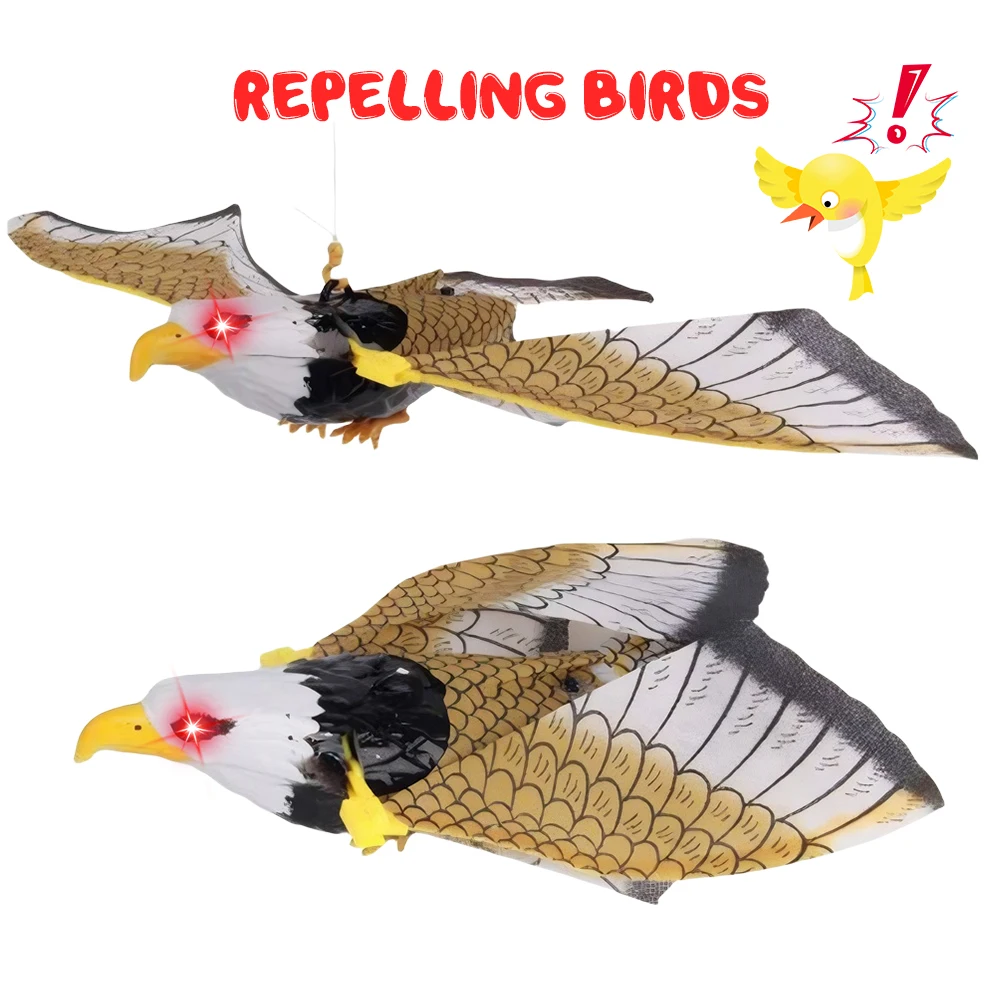 Bird Scarecrow Fake Horned Hawk Decoy Bird Scarer Hanging Eagle Eagle Repeller Eagle Fake Hawk Decoy Statue Outdoor Falcon Decor