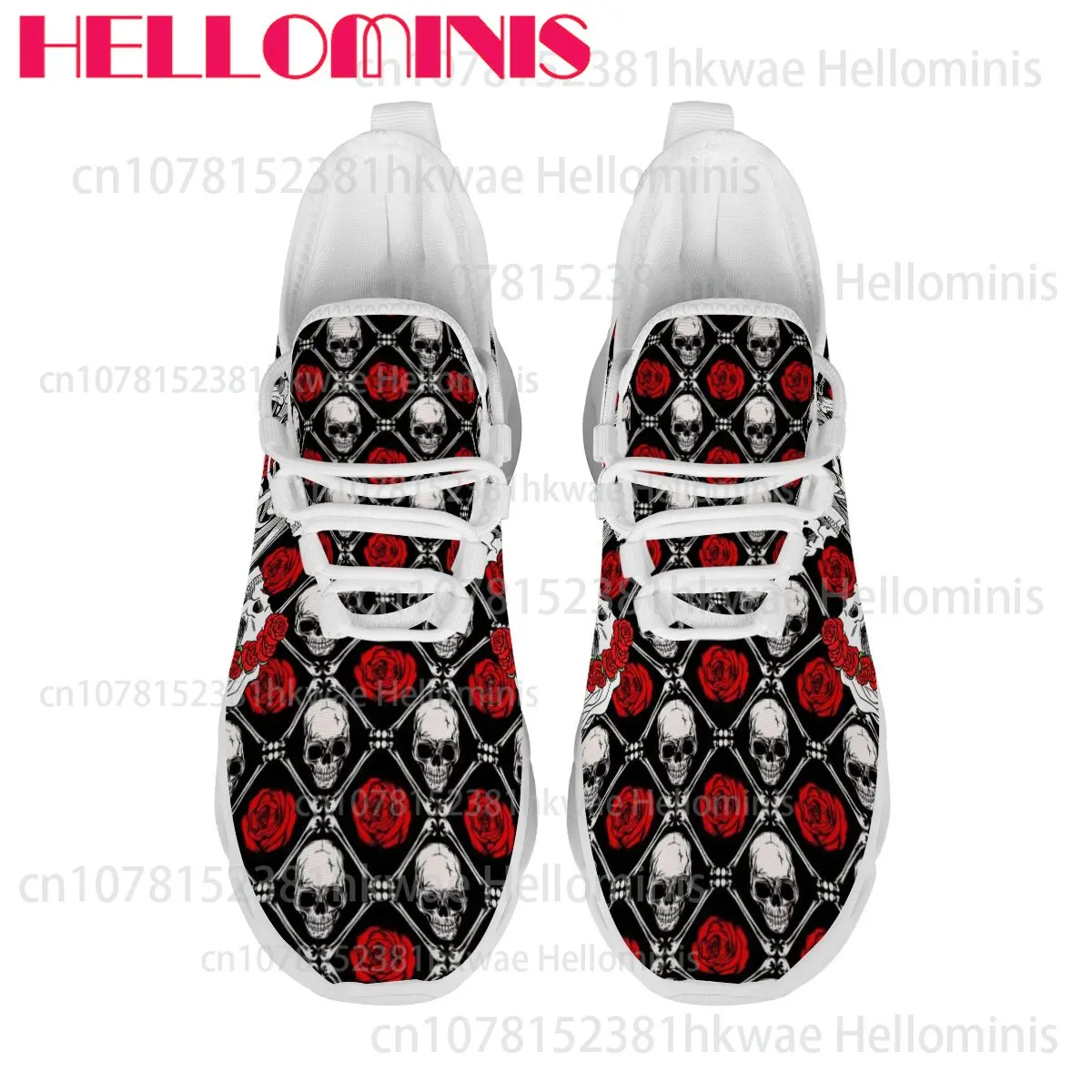 Gothic Skeleton Red Rose Unisex Couple Comfortable Breathable Trendy Casual Sneakers Waterproof Non-slip Durable Hiking Boots