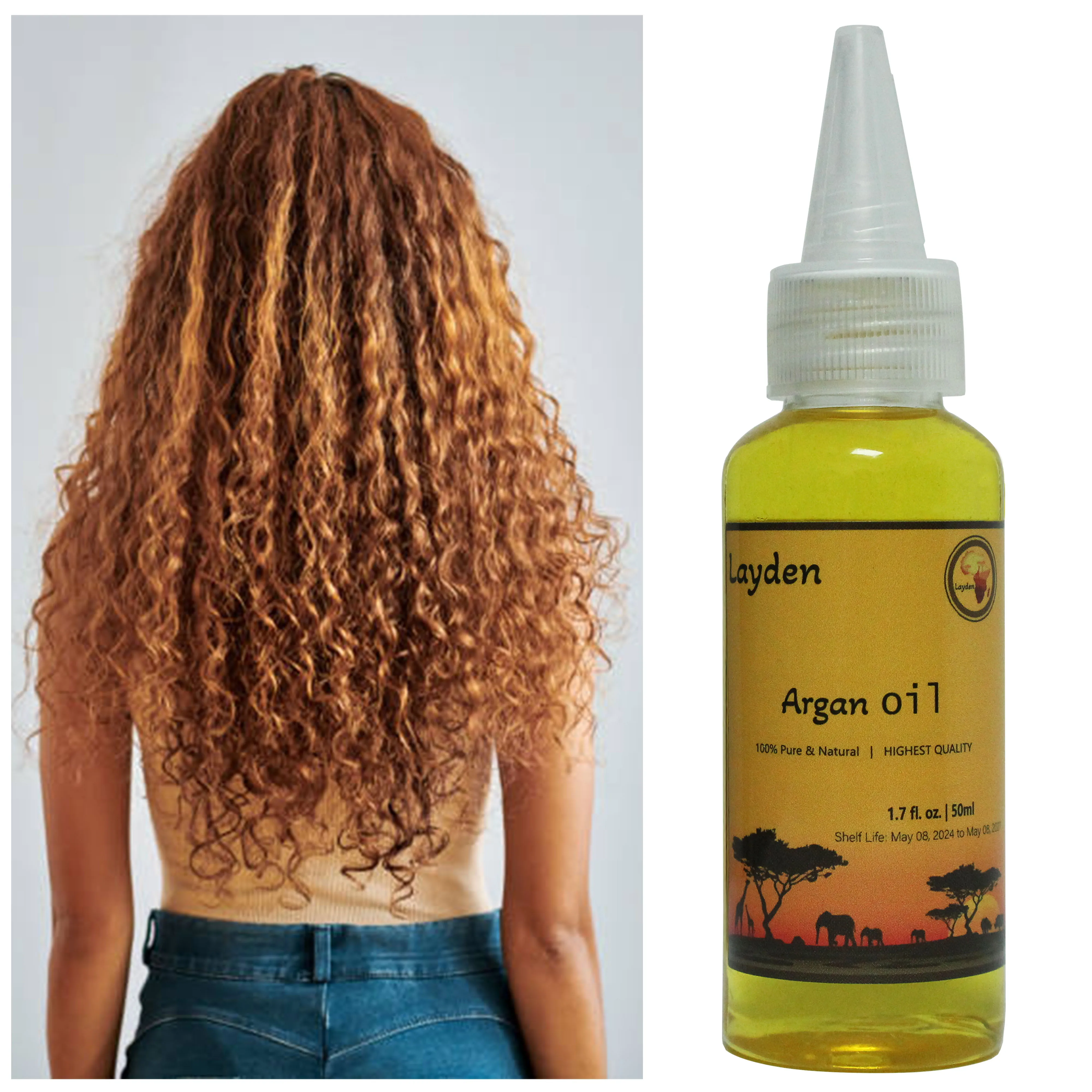 

Layden Pure Argan Oil Moisturizes and Conditions Scalp Roots and Strands to Help Support Thick, Full, Healthy-looking Hair