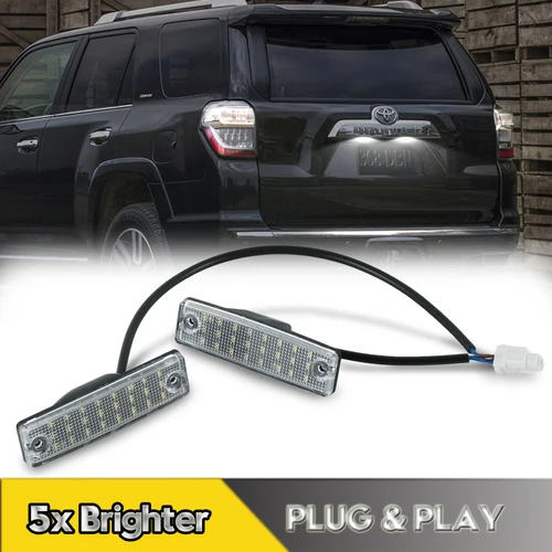 Lámparas de luz LED para matrícula, accesorios para coche, para Toyota 4Runner Corolla Land Cruiser Prado Sequoia Mega Hilux Innova, 2 uds.