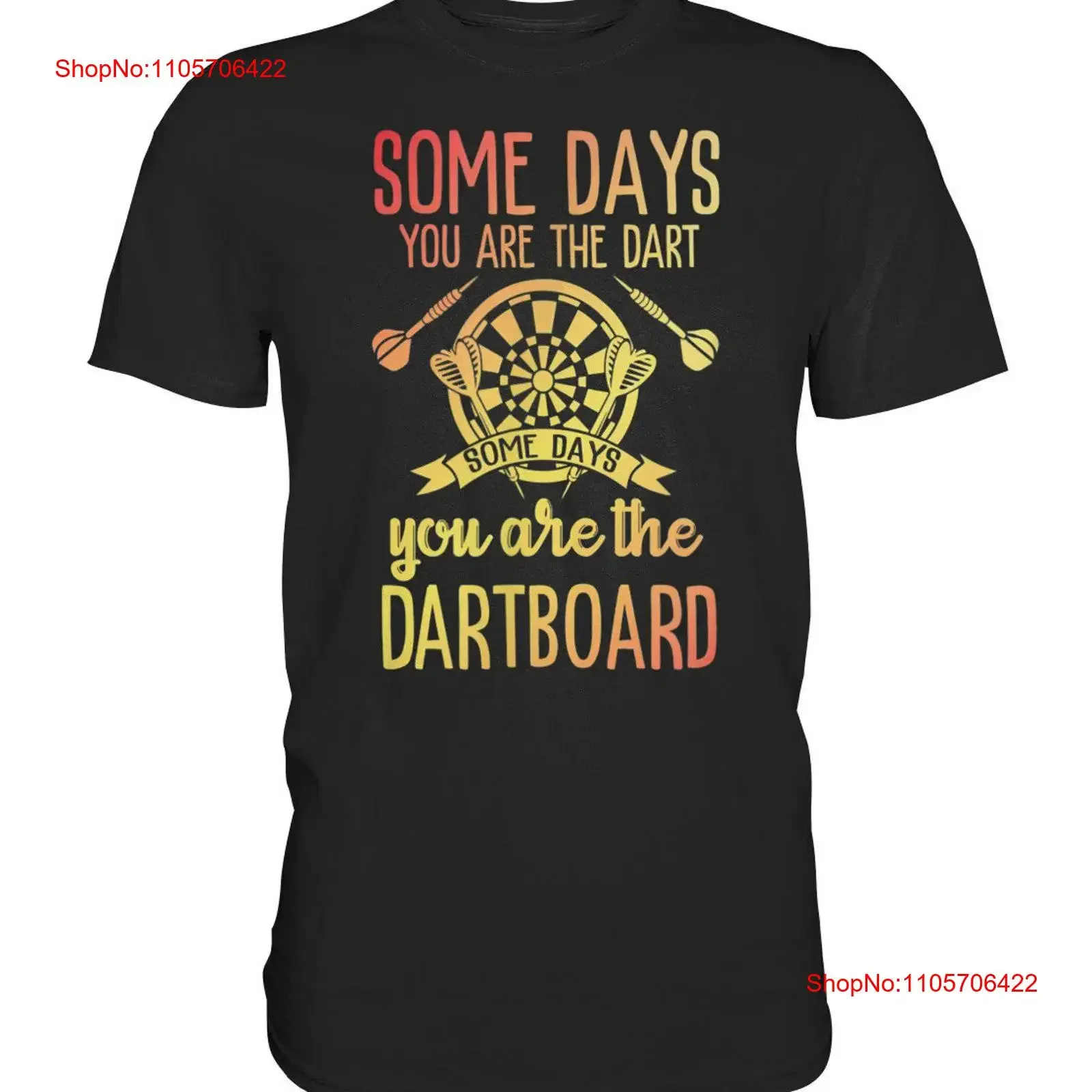T Shirt Darter Dartboard Dart Player Bullseye Funny Premium vintage Washed Casual Soft Slightly graphic Breathable Stretched