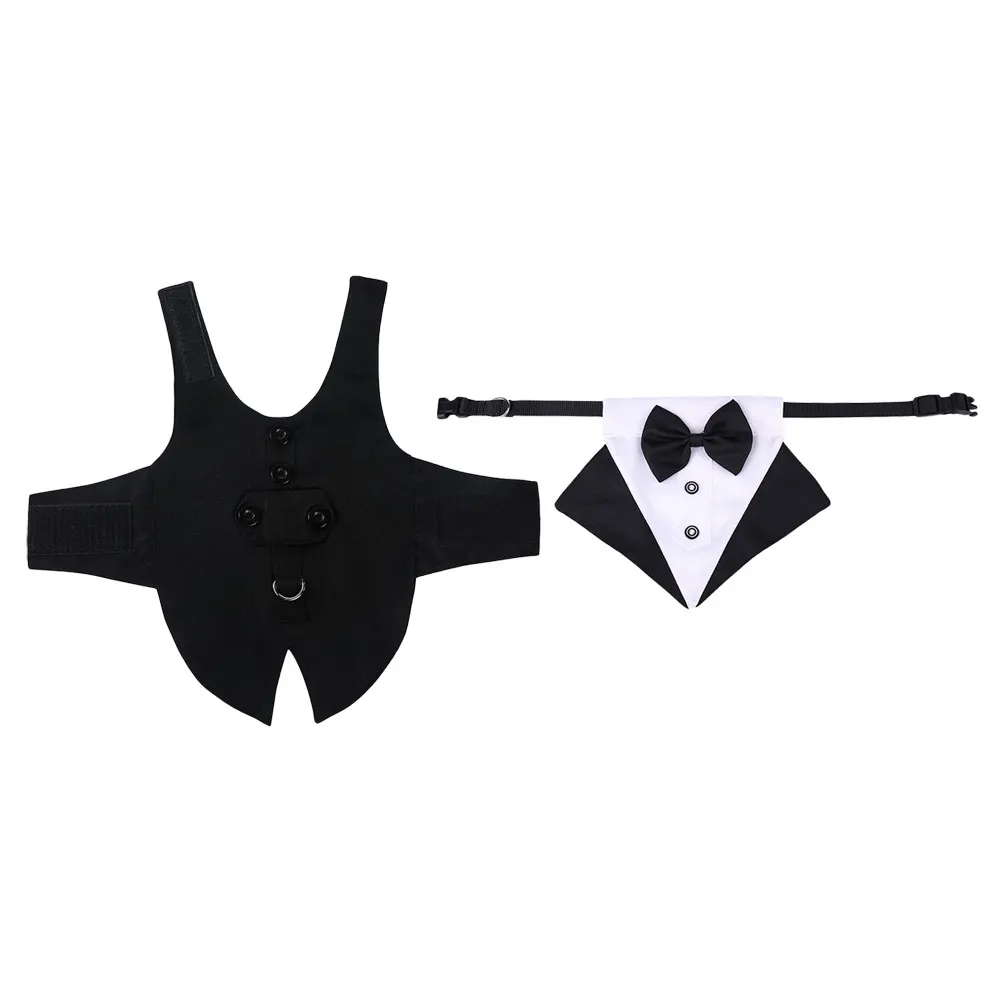 

Dog Suit Tuxedo Pet Costume Shirt Bow Tie Kit Adjustable Jacket Coat Dog Bandana Formal Wear Wedding Party Accessories