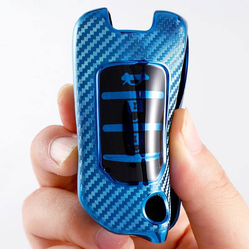 Carbon Fiber TPU Car Key Case Covers Shell for Honda Civic Accord City CR-V Jazz XR-V Vezel HR-V FRV Crider Odyssey Accessories