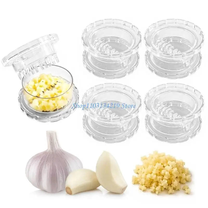 N5KC Clear Manual Garlic Twist Mincer Multifunctional Crusher Manual Portable Garlic Press & Chopper for Gingers Onion Herb Nut