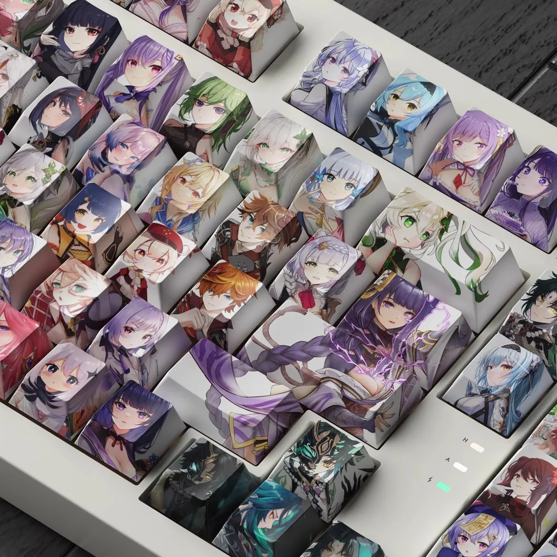 129 Keys/set Genshin Impact Keycaps PBT Dye Sublimation Gaming Anime Key Caps Cherry Profile Lightproof Keycap For MX Switches