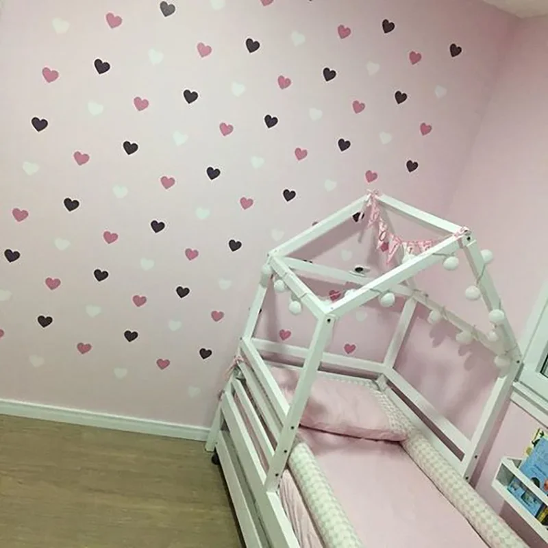 New Heart Wall Sticker For Kids Room Baby Girl Room Decorative Stickers Nursery Bedroom Wall Decal Stickers Home Decoration