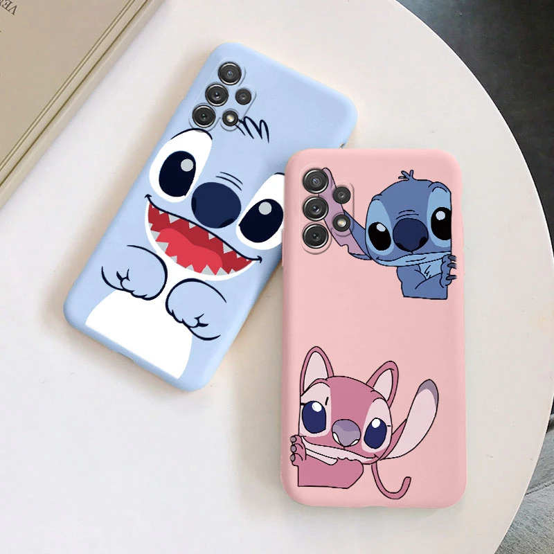 For Samsung Galaxy A32 4G A 32 5G Camera Protect Soft Cover Silicone Cartoon Lilo Stitch Phone Case Funda For Samsung A32 Coque