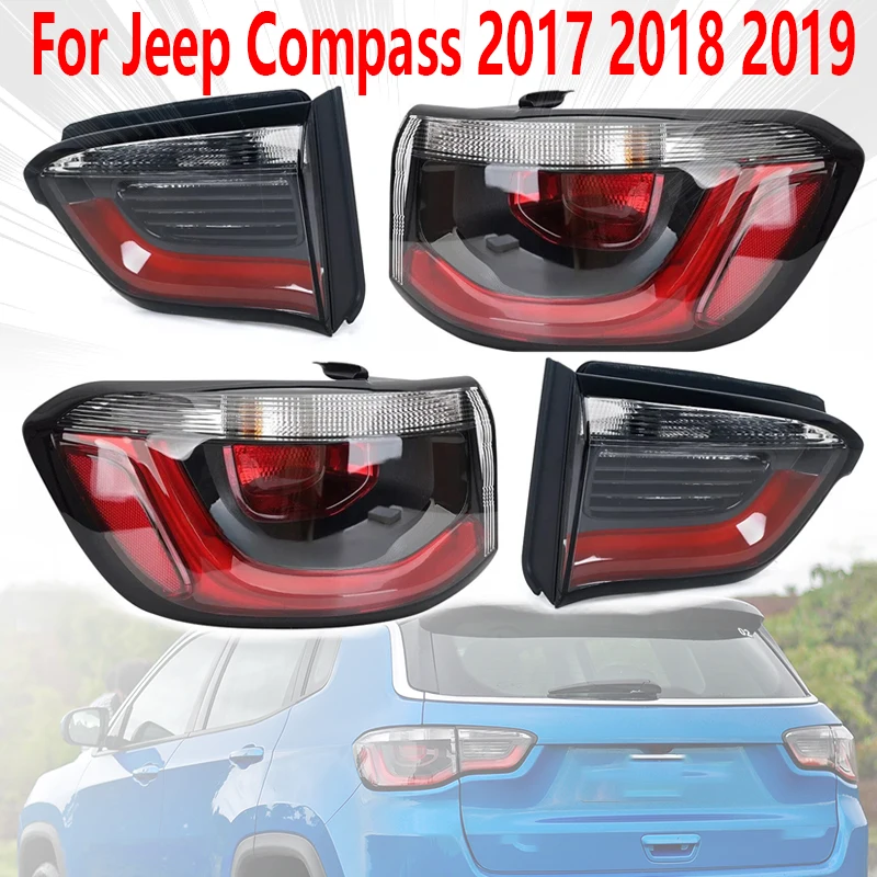 

Для Jeep Compass 2017 2018 2019, задний фонарь автомобиля, указатель поворота, стоп-сигнал, сигнальная лампа 55112682 АА 55112683 АА 55112684 АА 55112685 АА