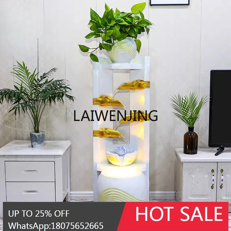 LYY rising European-style running water fountain floor ornament stacked water waterfall humidifier