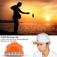 Durable 5 LED Hat HeadLamp 2 Colors Ultra Bright Clip Headlamp Rotatable Hat Clip Light Hiking