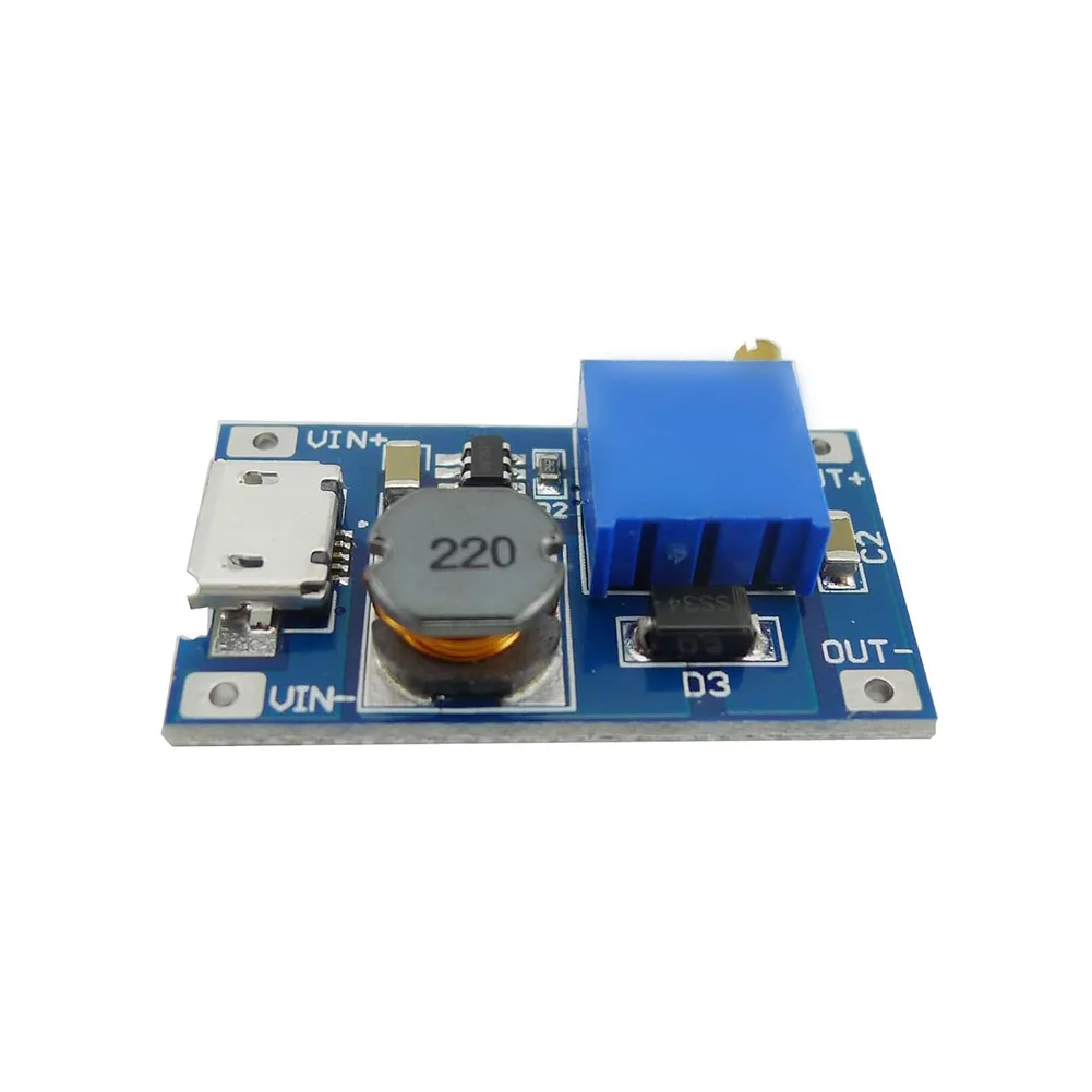 10pcs Dual-Input DC-DC Boost Converter for Custom Battery Setups and USB Power Sources Adjustable 5V-28V Output Voltage view 2