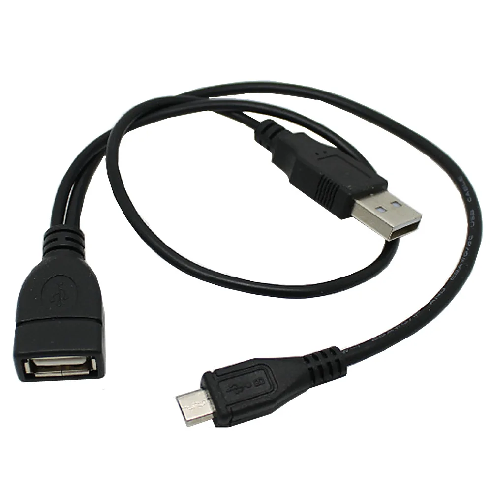 Micro USB OTG Host data with external power supply USBAF A bus OTG one branch two wire 30cm