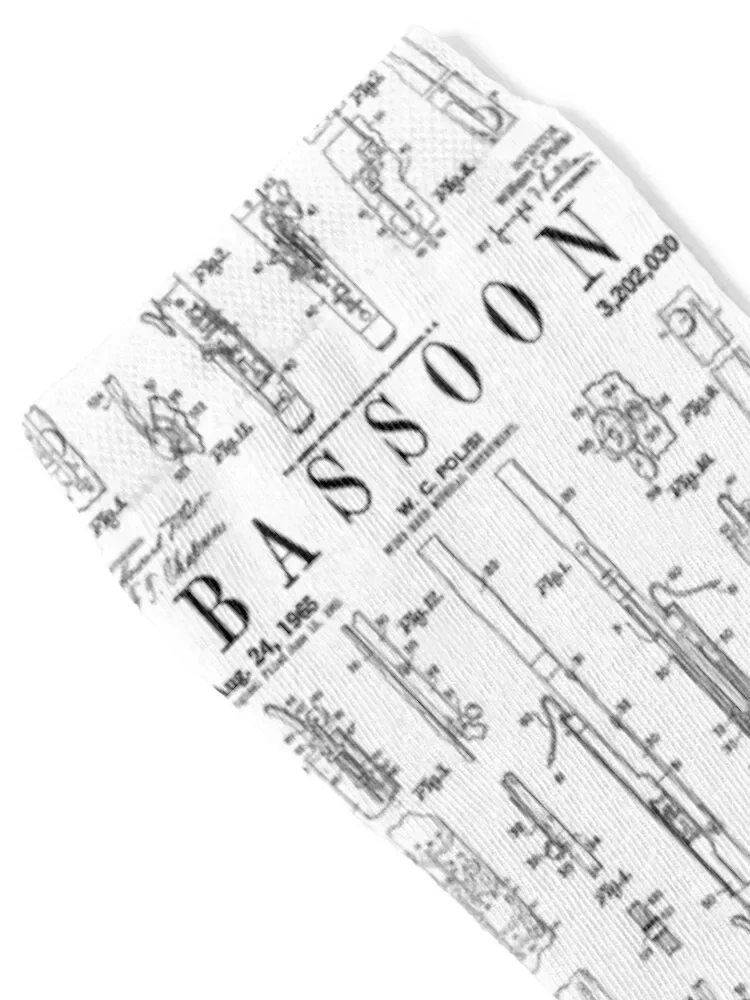 Bassoon Player Vintage Patent Bassoonist Drawing Print Socks Antiskid soccer Run gym cotton Boy Child Socks Women's