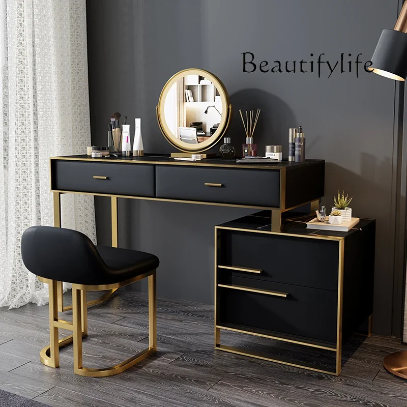 

small apartment integrated solid wood dresser Dark green dresser modern bedroom rock slab dresser