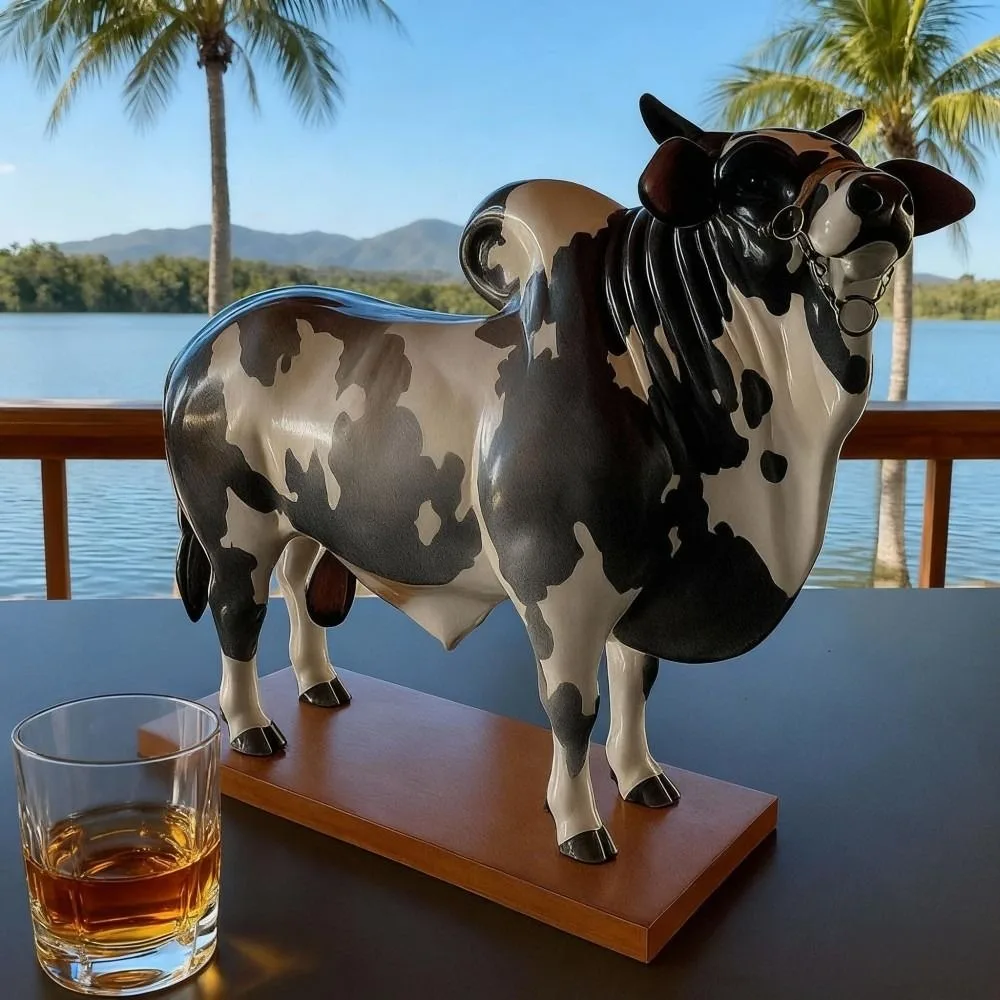 

300ML Capacity Nelore Bull Liquor Dispensers Handcrafted With Stable Base Beverage Container Animal-Shaped Multi-purpose