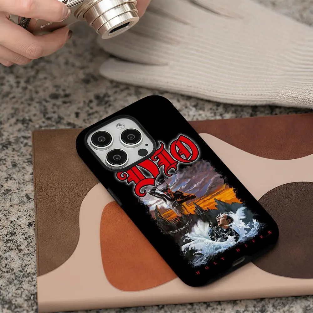 حافظة هاتف Holy Diver D-Dio-S لهاتف آيفون 17 16 15 14 13 12 Pro Max Plus لامعة عالية الدقة بطبقة مزدوجة غلاف صلب سائل