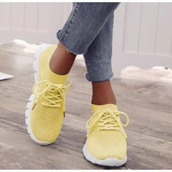 Women Shoes 2022 Summer Mesh Breathable Sneakers Women Casual Sport Shoes Women Comfort Lace Up Running Shoes Plus Size