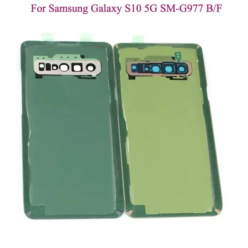 

For Samsung Galaxy S10 5G SM-G977B G977F Battery Back Cover Rear Door 3D Glass Panel Housing Case Adhesive +Camera Lens Replace