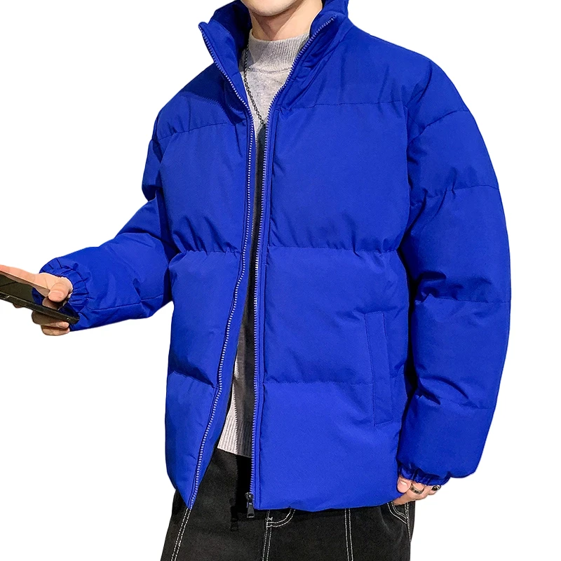 

Quality Solid Color Parkas Stand Collar Cotton Jacket Men's Autumn and Winter New Cotton Fashion Versatile Thick Casual Jacket