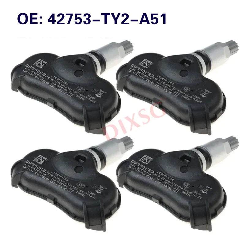 

4Pcs TPMS Sensor 42753TY2A51 Tire Pressure Sensor For Honda 2009-2013 Acura TL ZDX 2AX RLX 315MHz 42753-TY2-A51