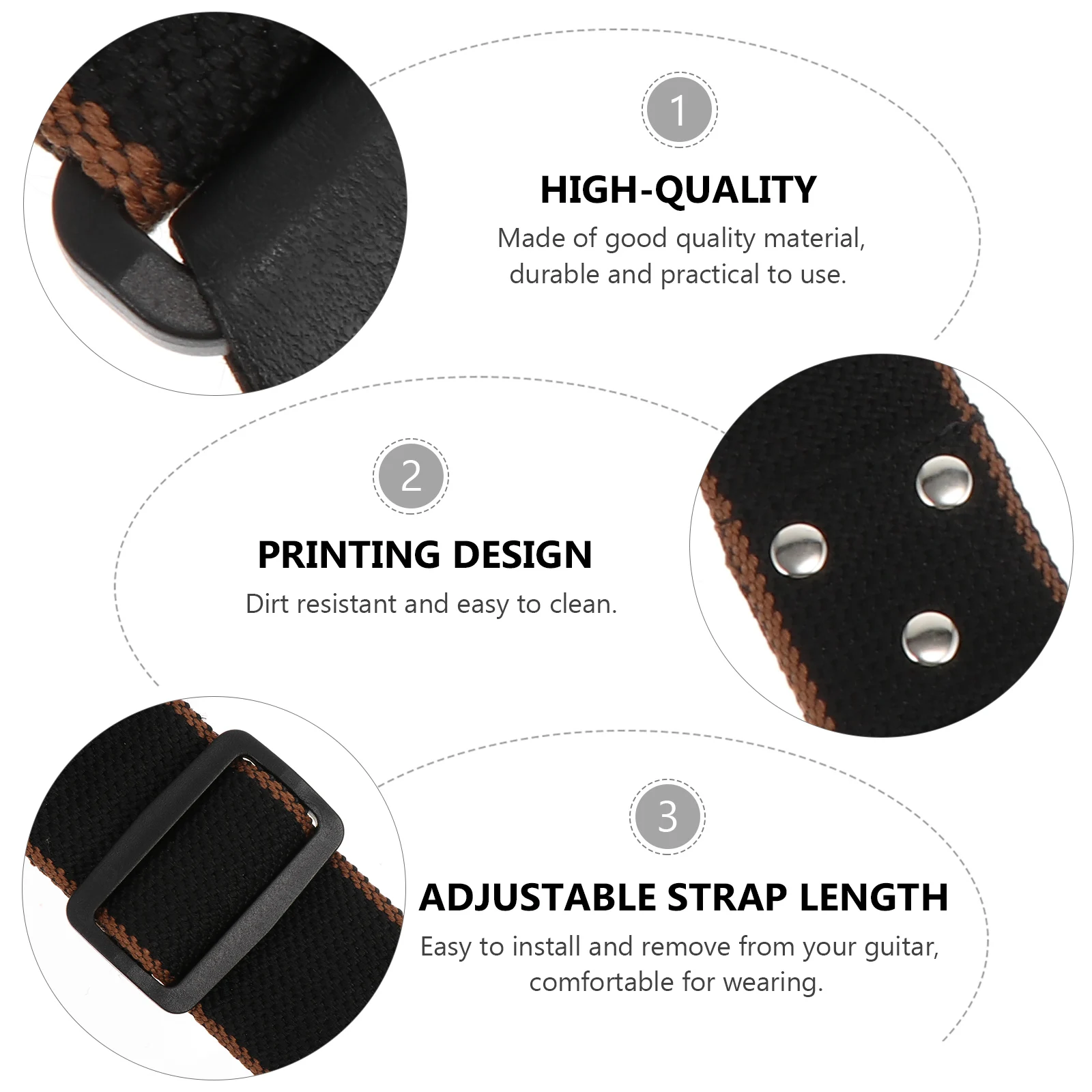 

1pc Cotton Guitar Strap Retro Style Durable Non-Fading For Guitar Ukulele Instrument Accessories Practical Shoulder Belt